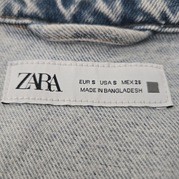 Zara Light Blue Denim Button Dawn Mini Dress Size SMALL - Picture 8 of 13